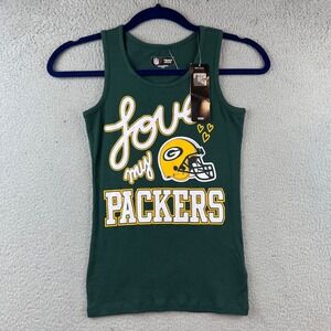 New NFL Green Bay Packers girl Tank Top Size 8/10 Love My Packers Green